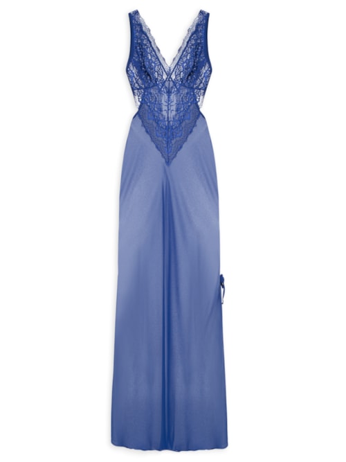Camisola Lg Reg Chiffon Caraíva - Azul