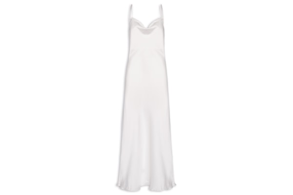 Camisola Longa Alças Finas E Cetim Vanity - Branco