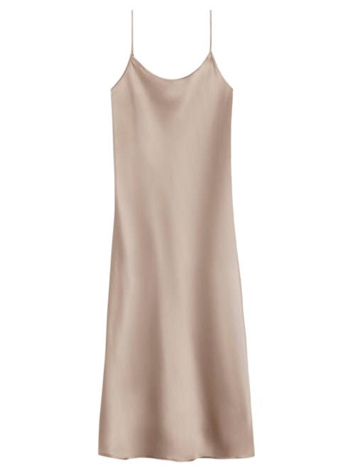 Camisola Longa De Seda - Marrom
