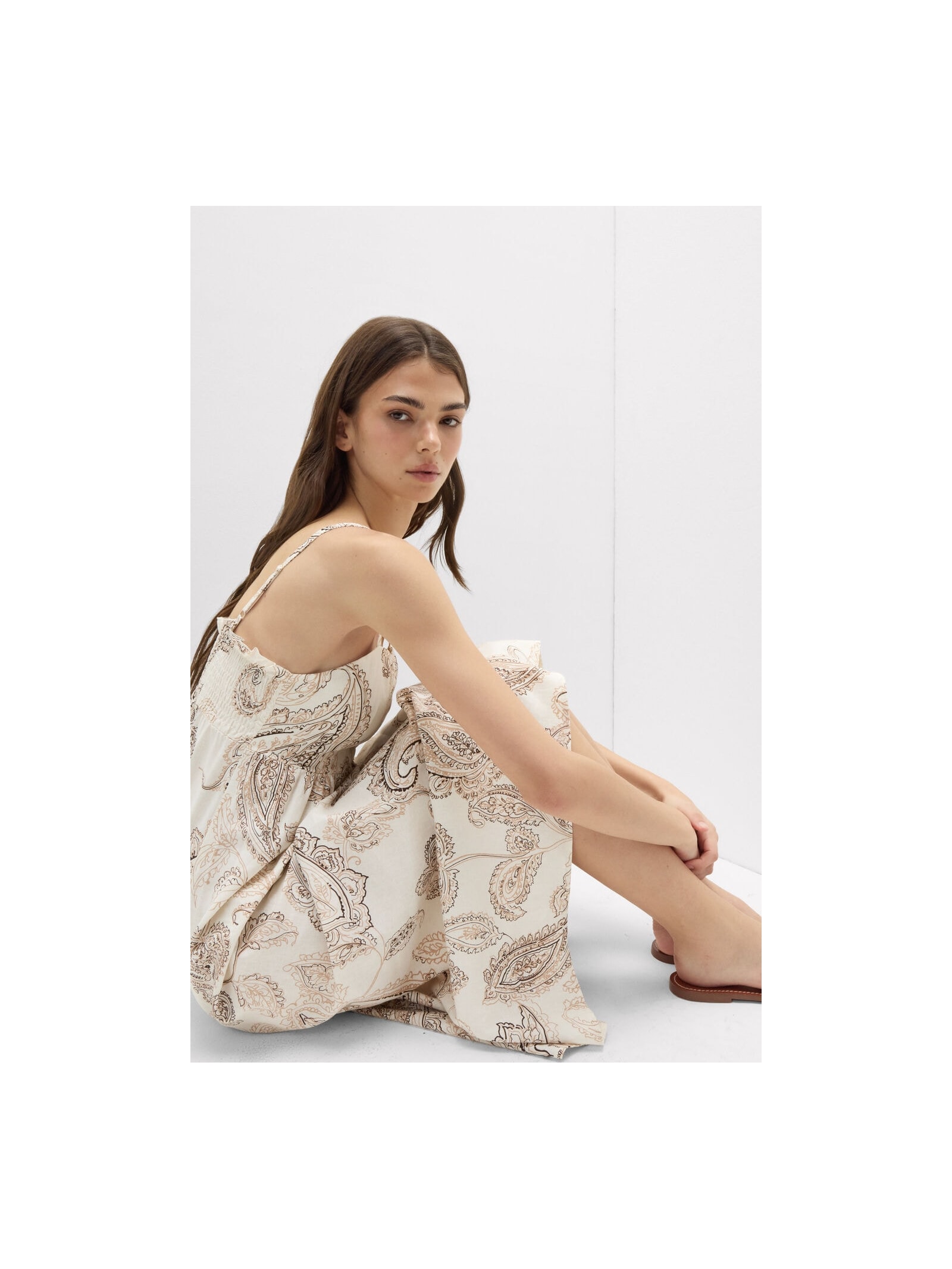 Camisola Longa Em Linho e Viscose Get Noticed Bege Intimissimi