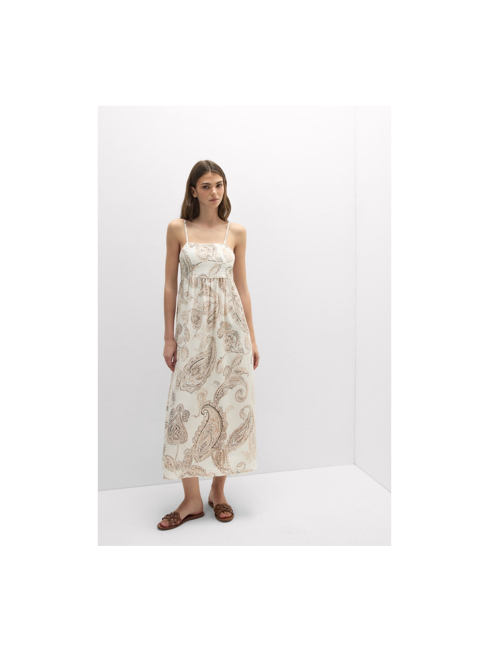 Camisola Longa Em Linho e Viscose Get Noticed Bege Intimissimi
