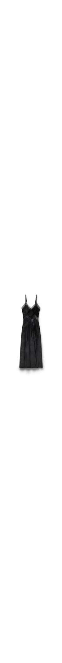 Camisola Longa Em Veludo e Renda La Femme Fatale - Preto