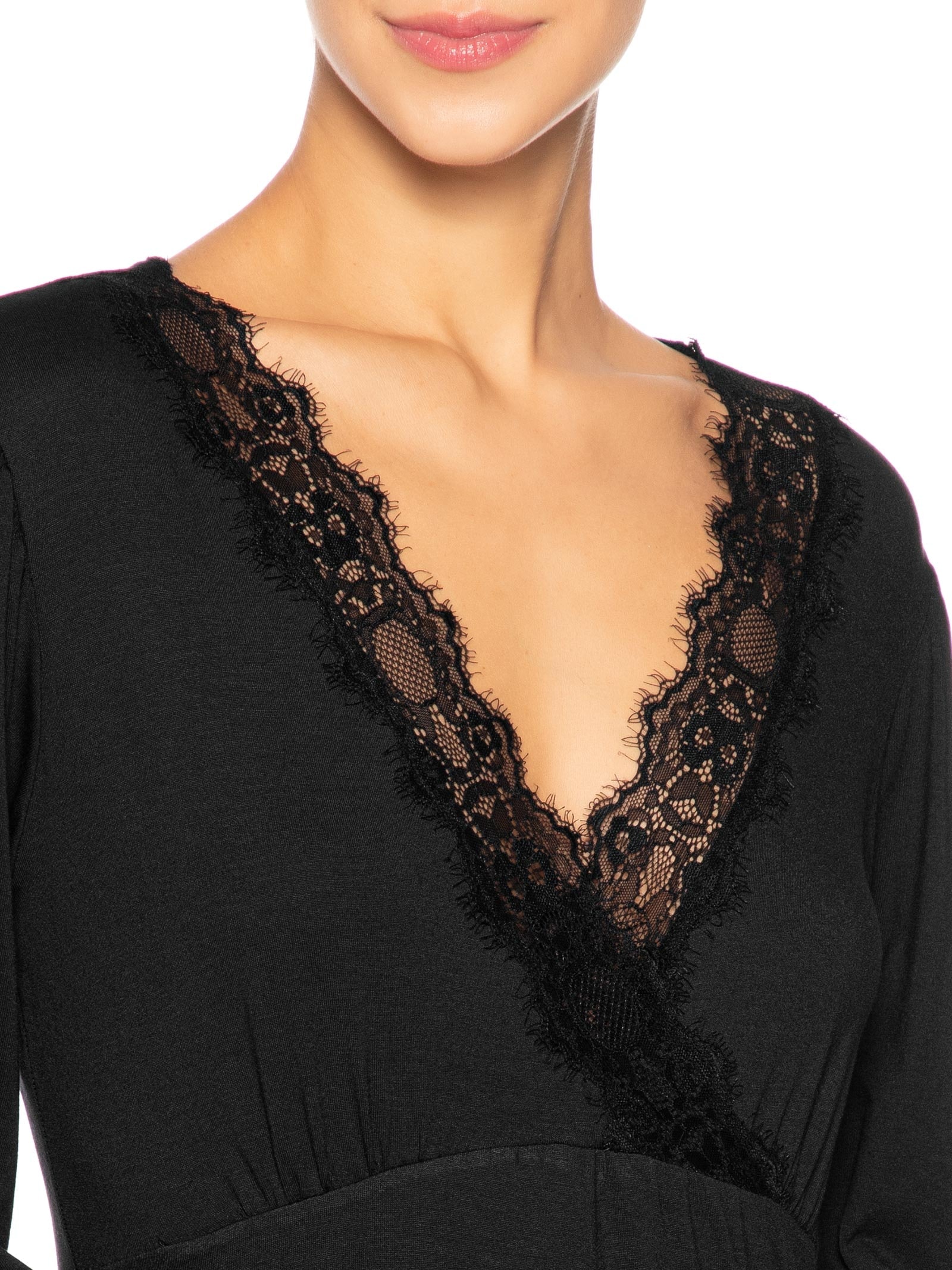 Camisola Longa Modal Auraloom Preto Jogê