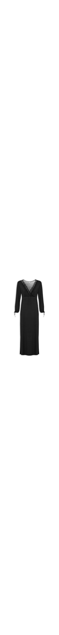 Camisola Longa Modal Auraloom - Preto