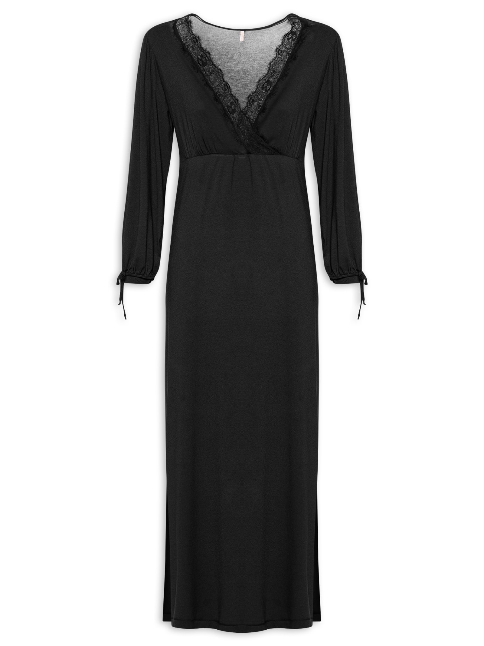 Camisola Longa Modal Auraloom Preto Jogê