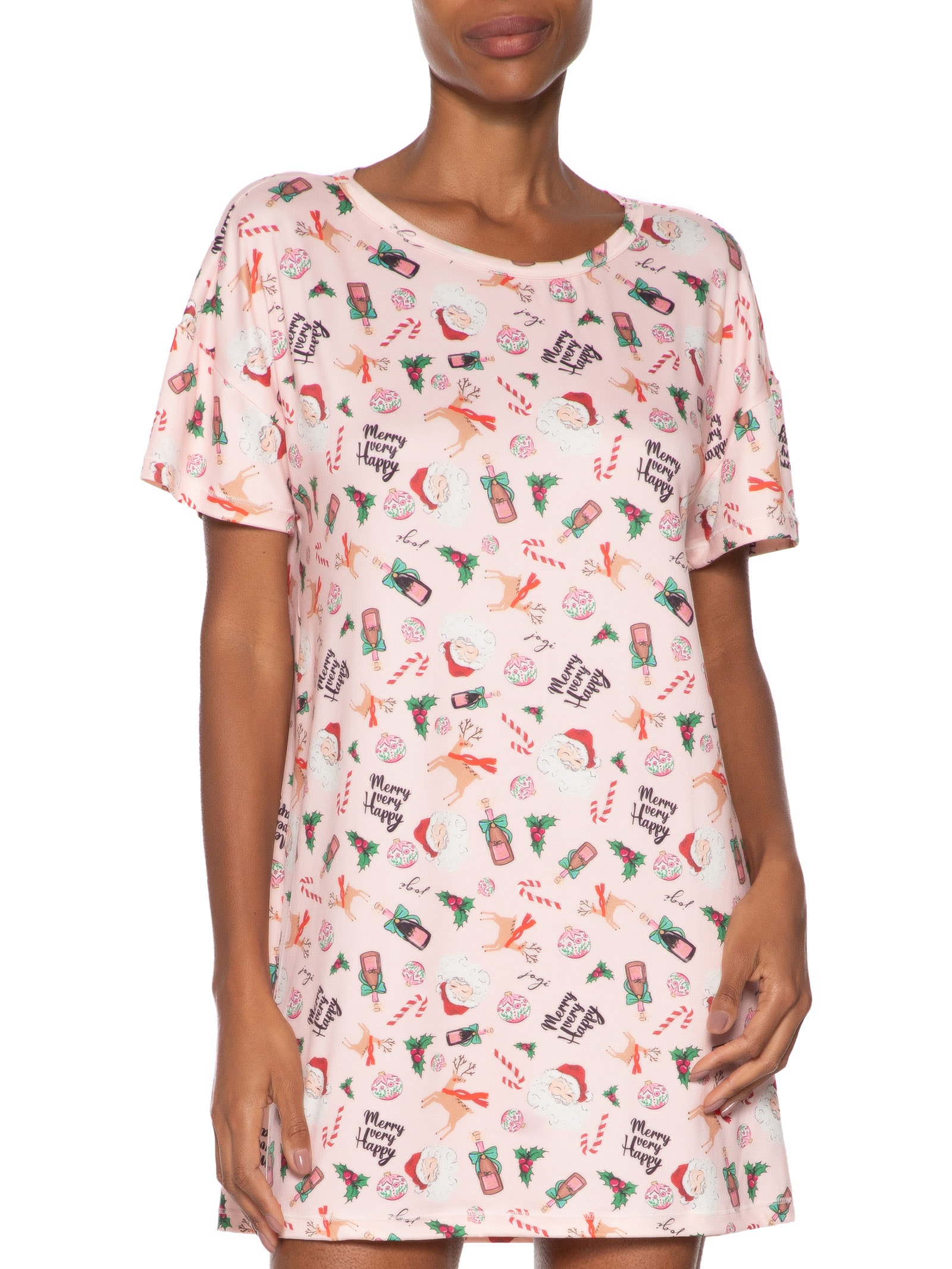 Camisola Manga Curta Malha Hohoho Rosa Jogê