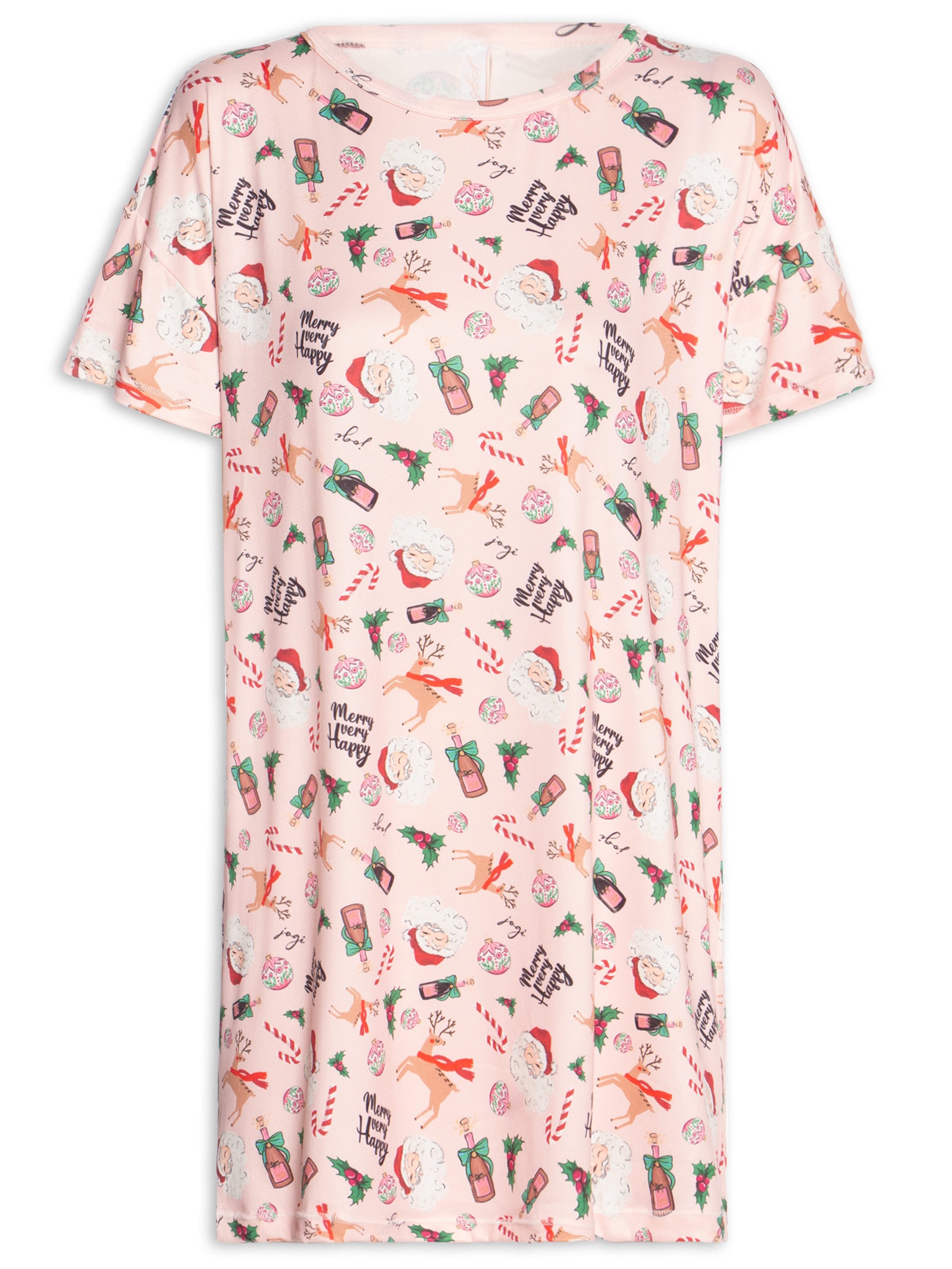 Camisola Manga Curta Malha Hohoho Rosa Jogê