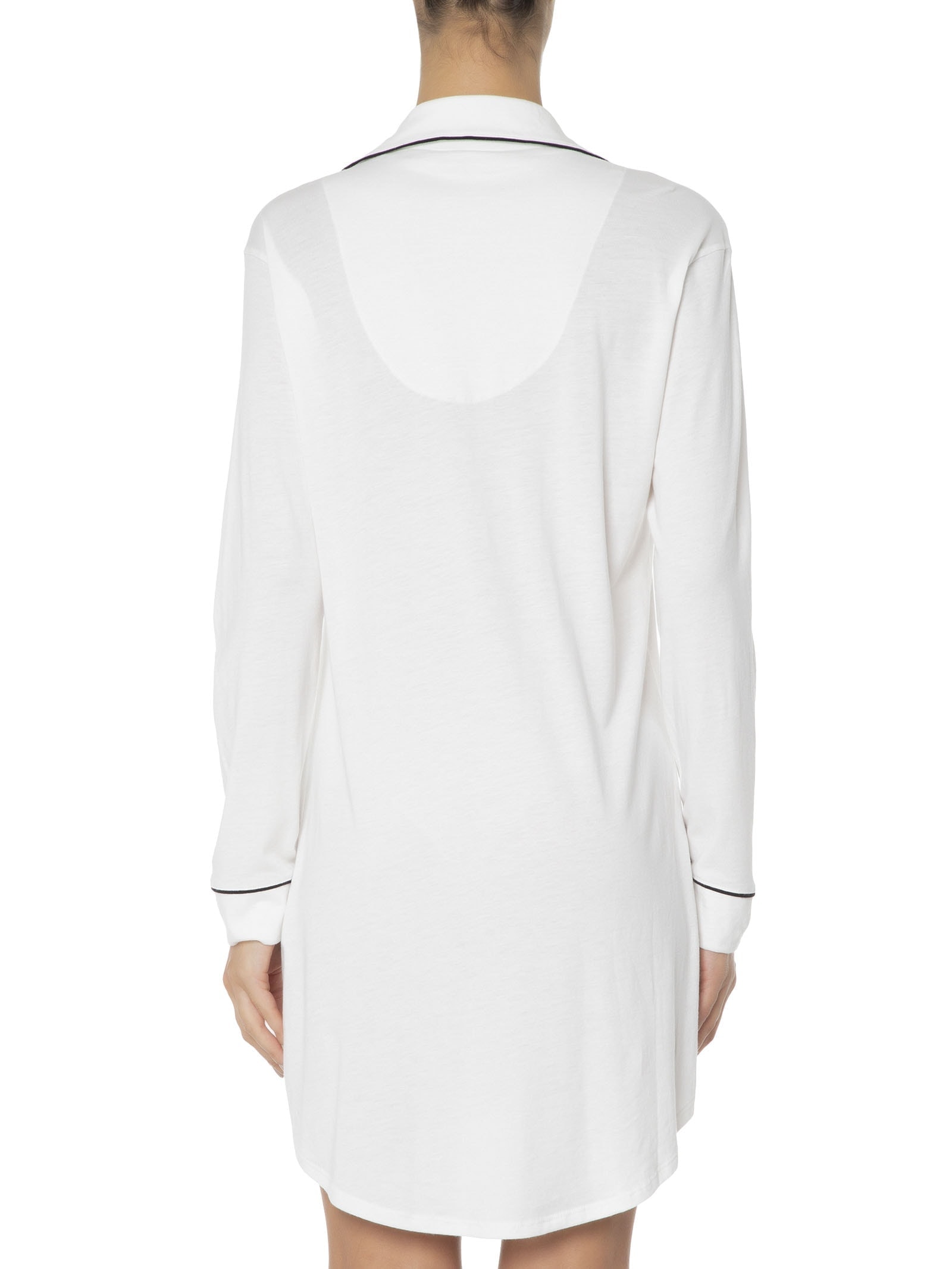 Camisola Manga Longa De Algodão Pima Com Botão  Branco '2Essential