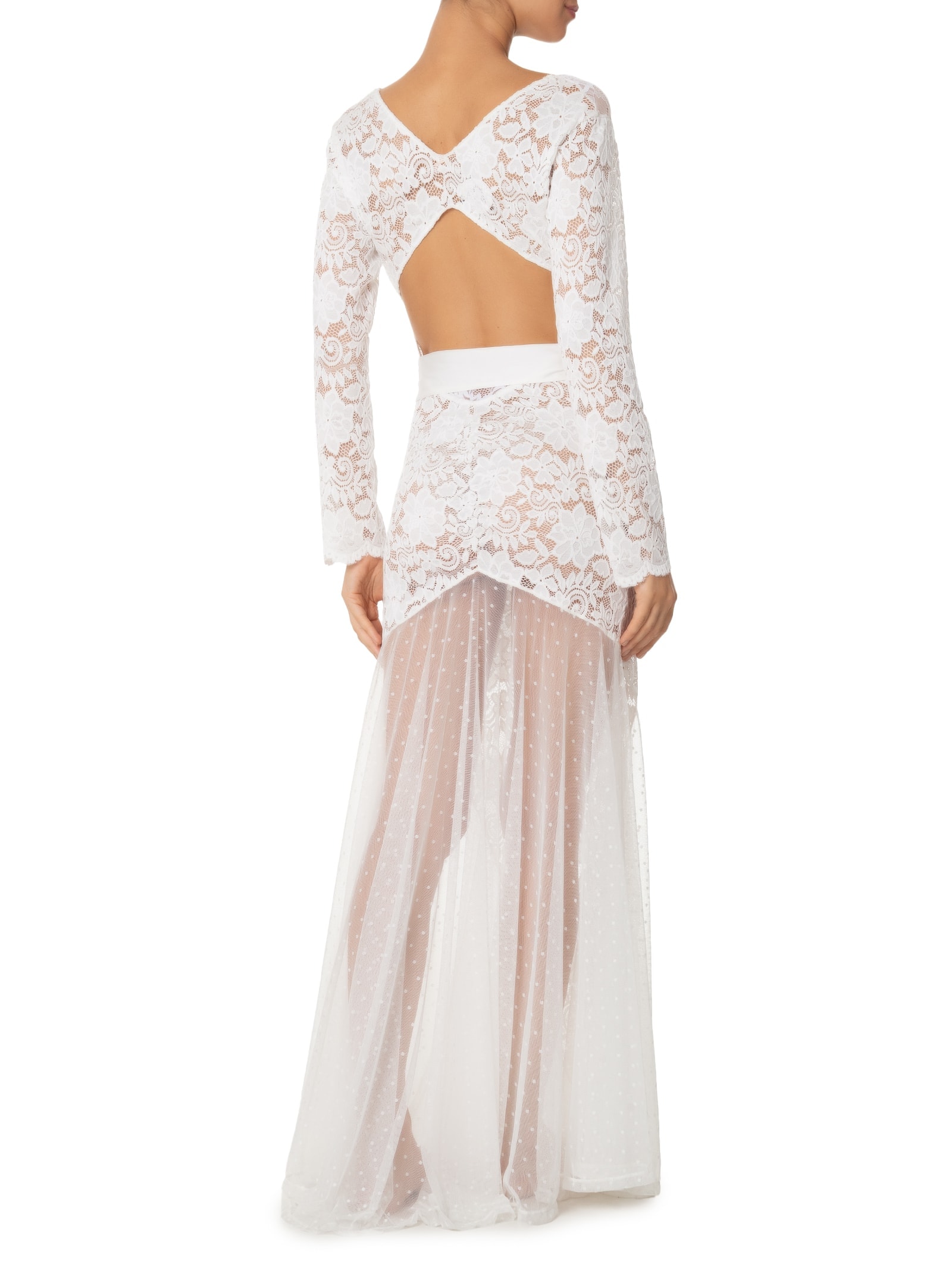 Camisola Manga Longa Renda Marriage Branco Jogê