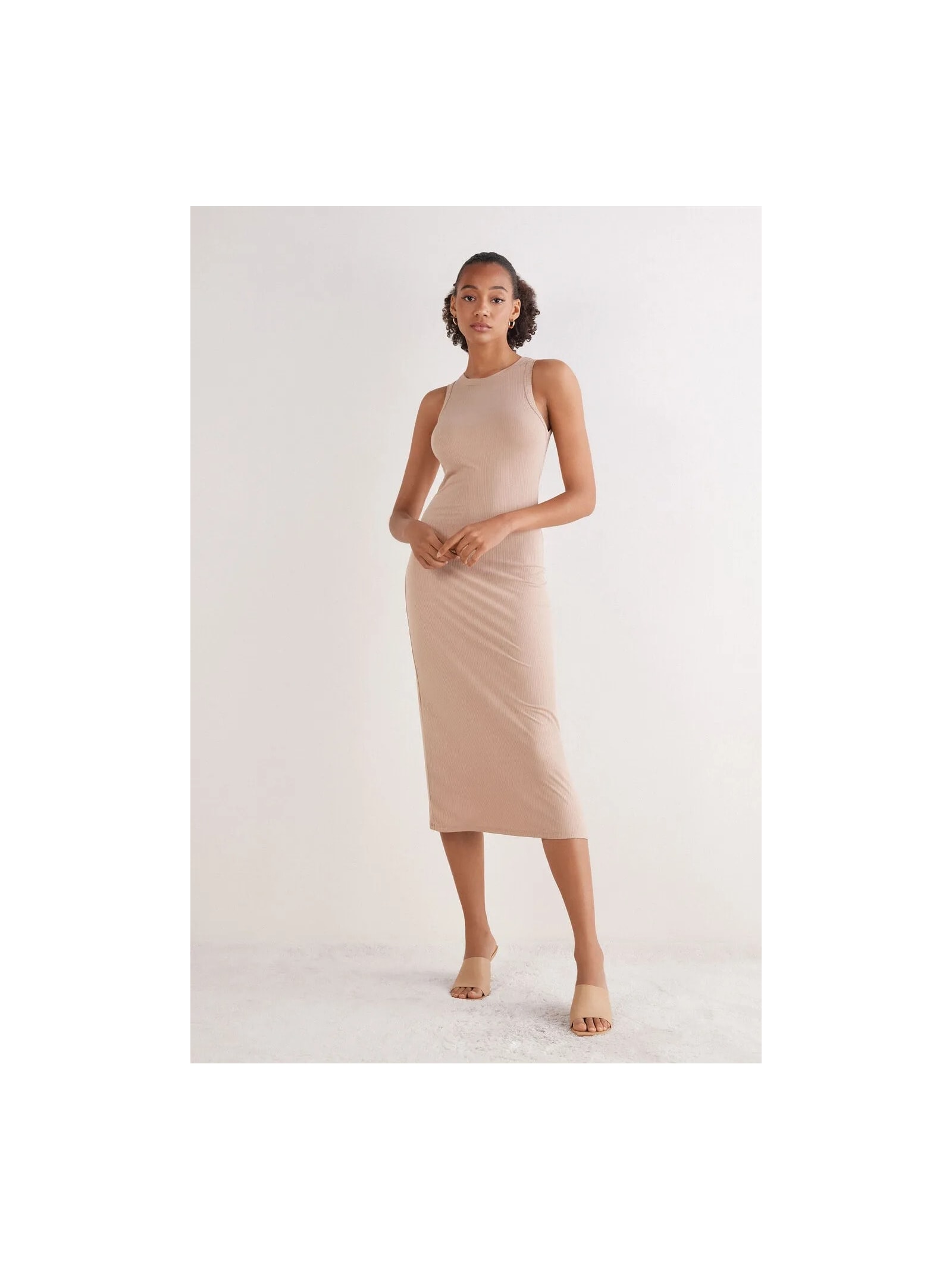 Camisola Midi Em Viscose Canelada Your Everyday Wear Bege Intimissimi