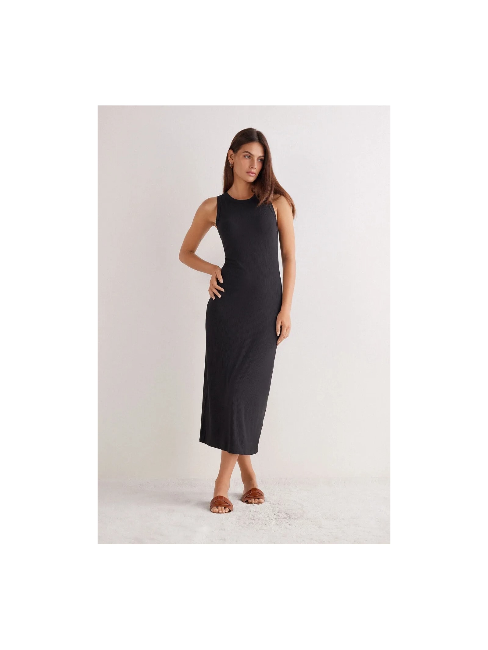 Camisola Midi Em Viscose Canelada Your Everyday Wear Preto Intimissimi