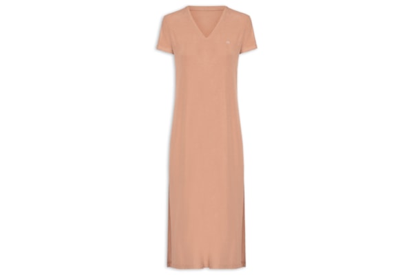 Camisola Midi Visco Canelada - Marrom