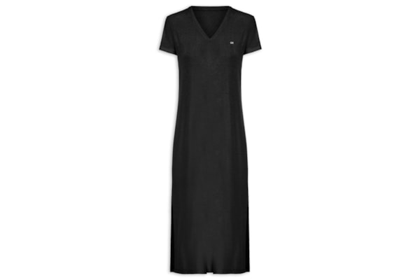 Camisola Midi Visco Canelada - Preto