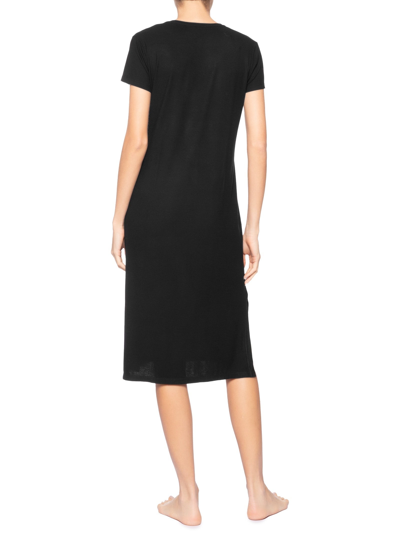 Camisola Midi Visco Canelada Preto Calvin Klein Underwear