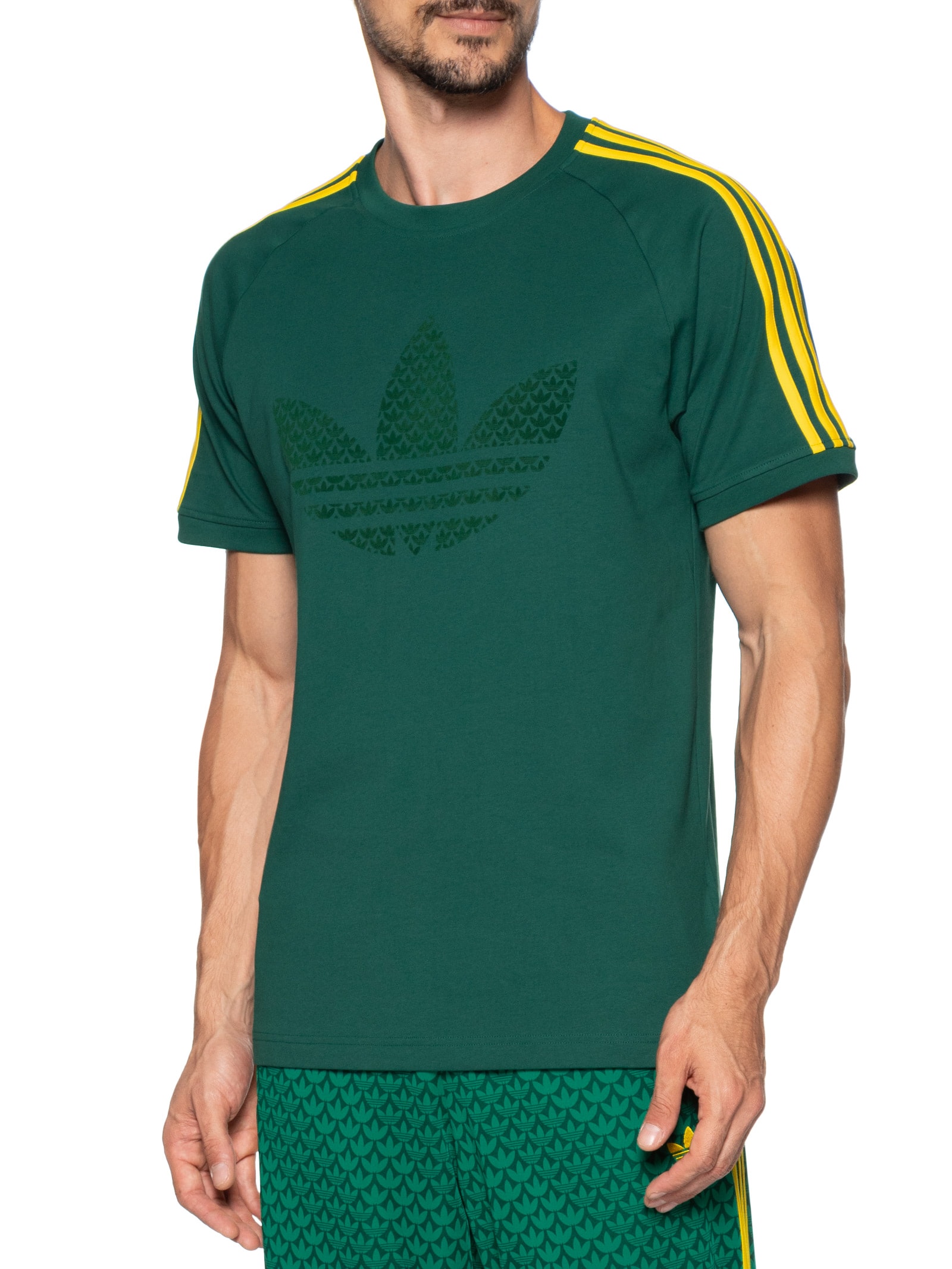 Camsieta Masculina Monogram 3S Verde Adidas Originals