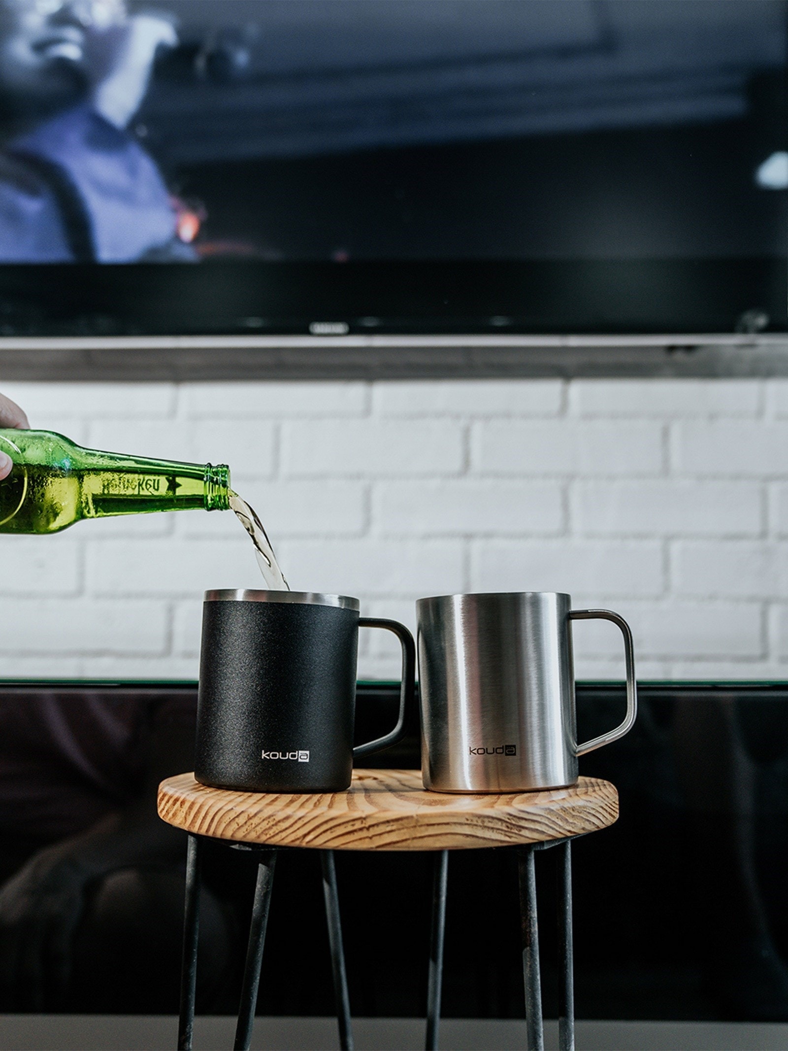 Caneca Térmica Helga Em Aço Inox 370 ml Prata Kouda