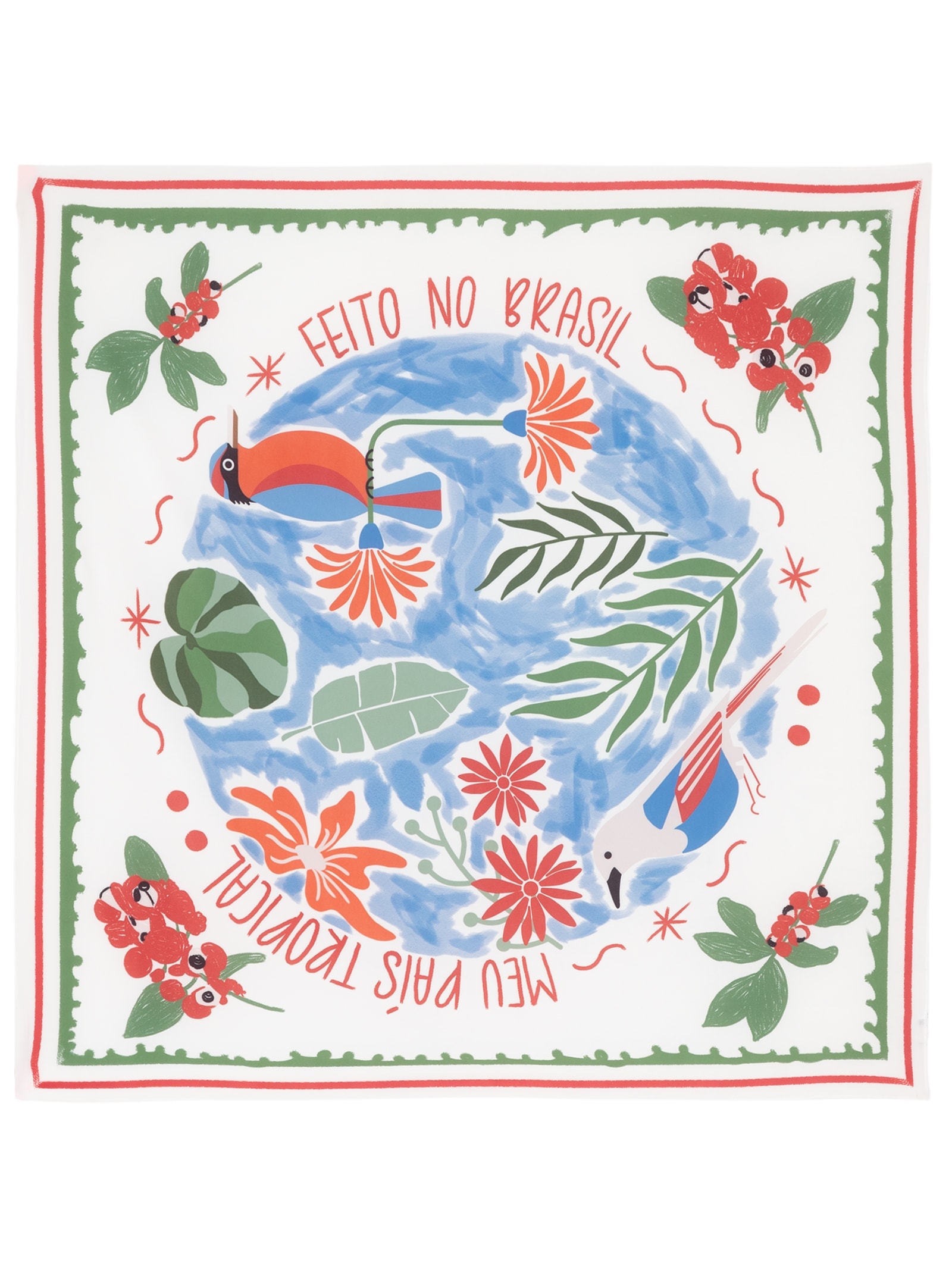 Canga Estampada Tropical Off White Mktbeach