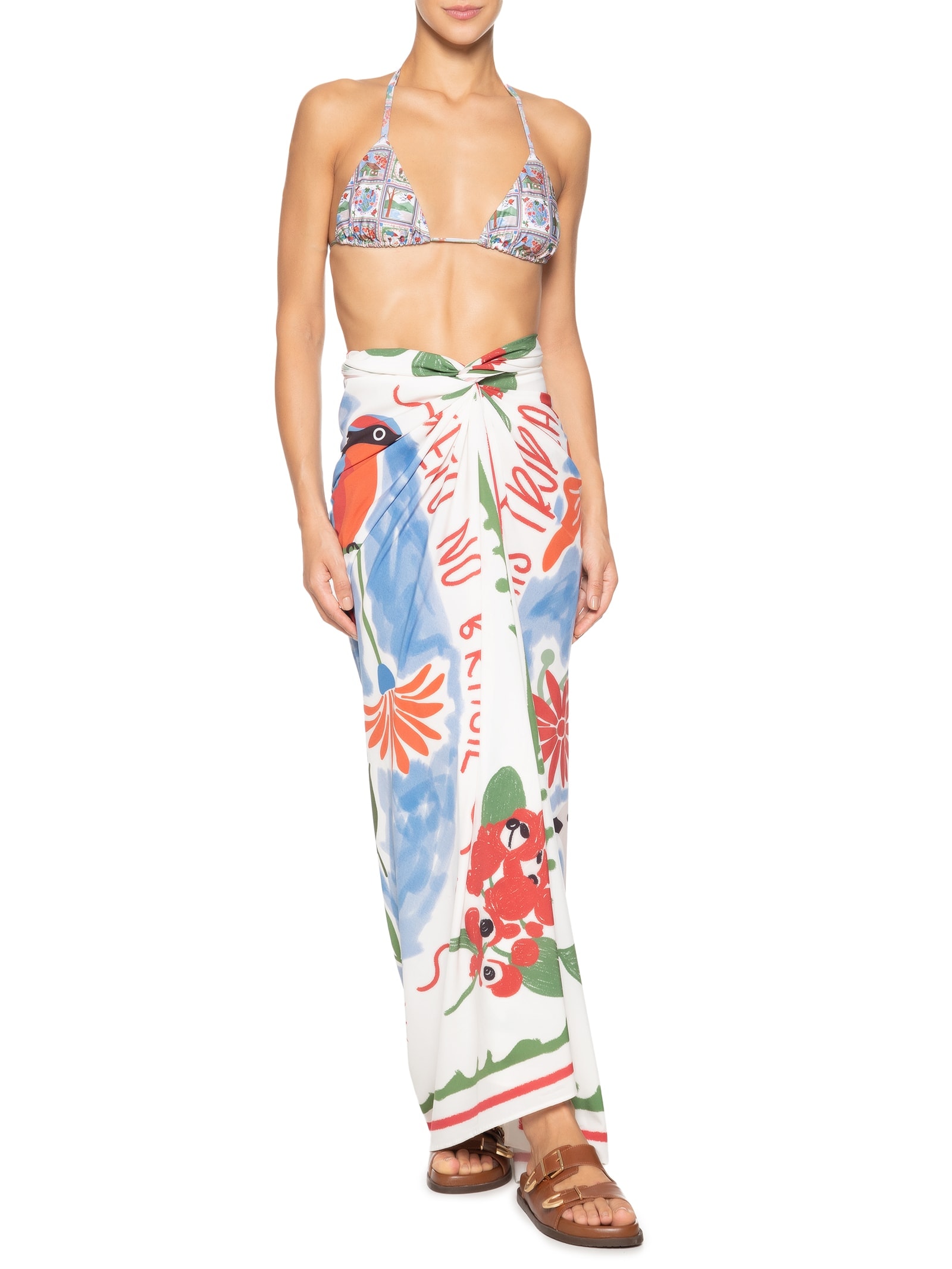 Canga Estampada Tropical Off White Mktbeach