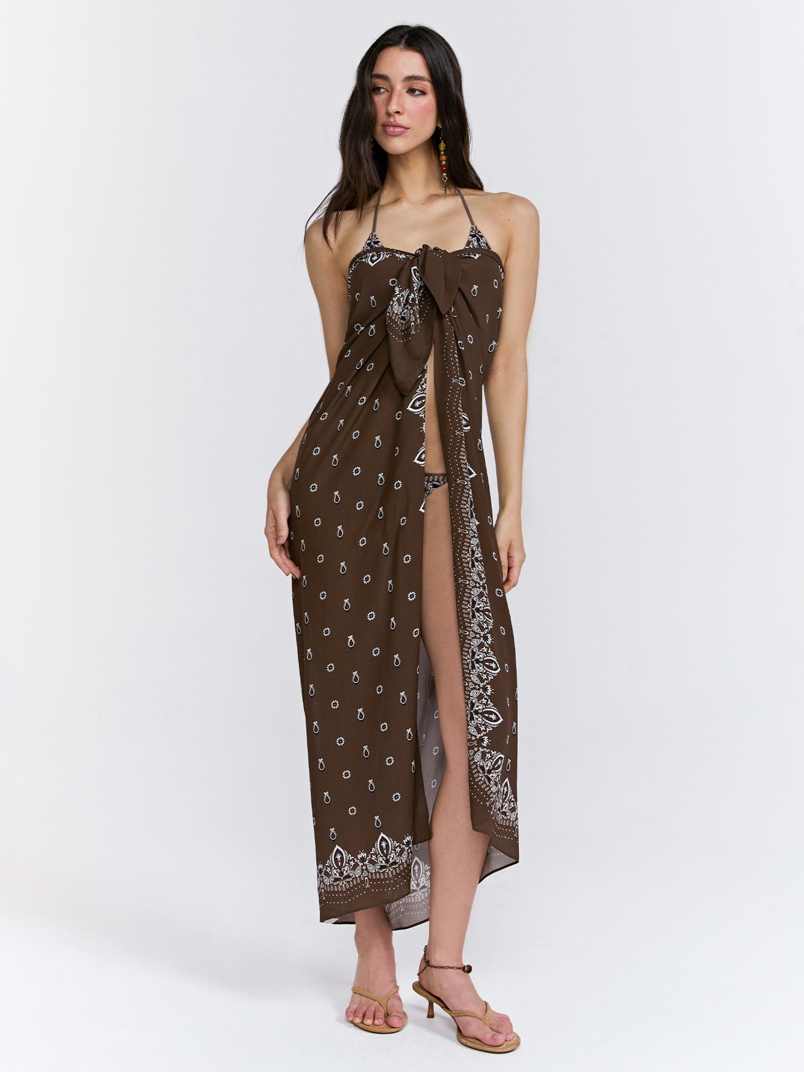 Canga Estampada – Marrom Triya