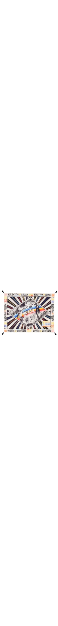 Canga Feminina Bandeira Gráfico Rainbow PB - Branco