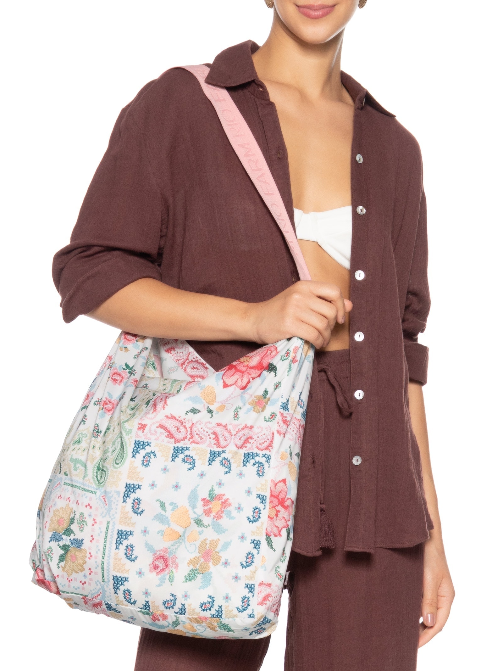 Canga Feminina Bolsa Brisa Serena Rosa Farm Praia