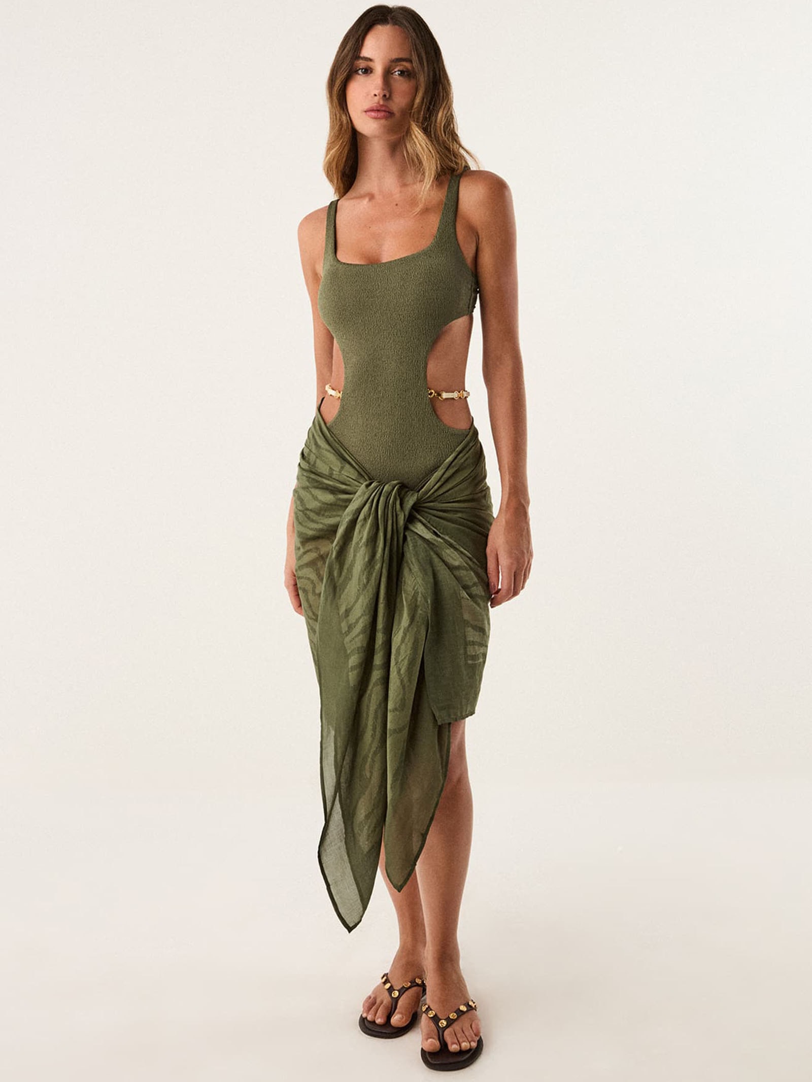 Canga Feminina Estampada Verde Vix