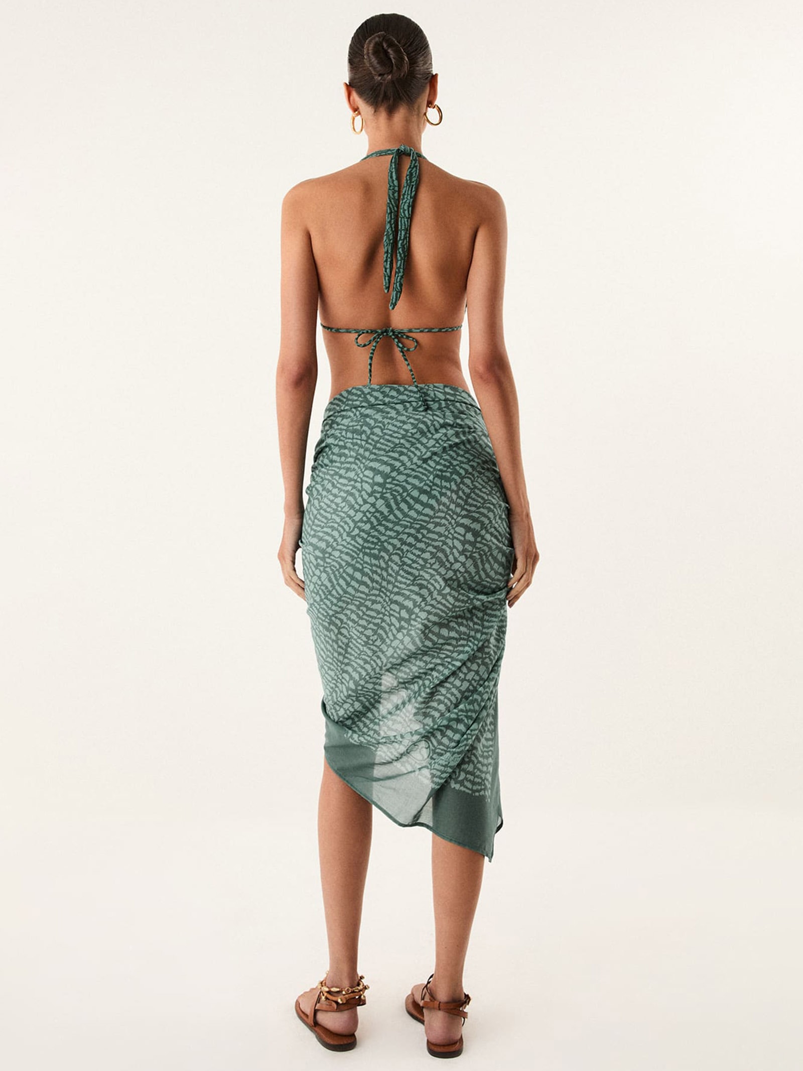Canga Feminina Estampada Verde Vix