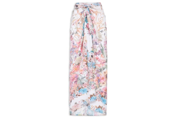 Canga Feminina Floral - Branco