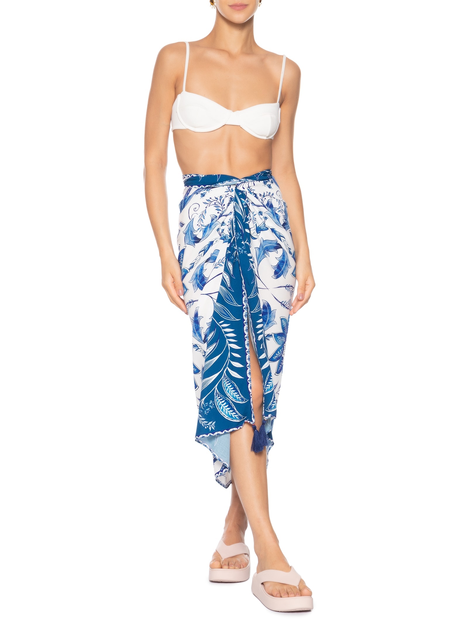 Canga Feminina Nina Achadinhos Branco Farm Praia