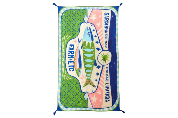 Canga Feminina Rótulo de Sardinhas - Azul