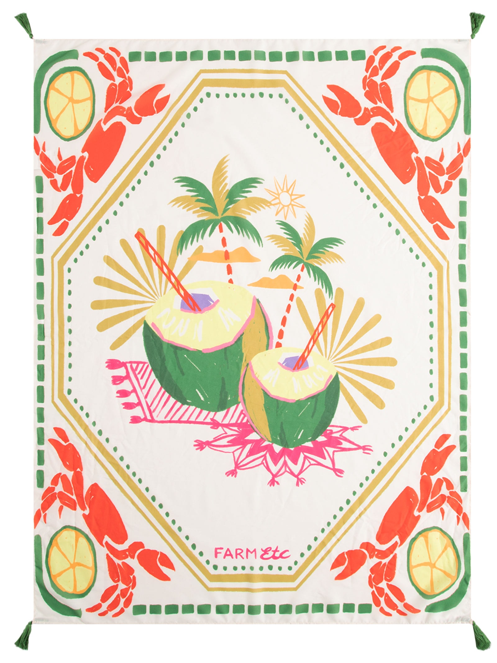 Canga Lenço Comida de Praia Off White Farm Etc