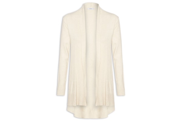 Cardigã Feminino Alongado Comfy Em Tricot - Bege