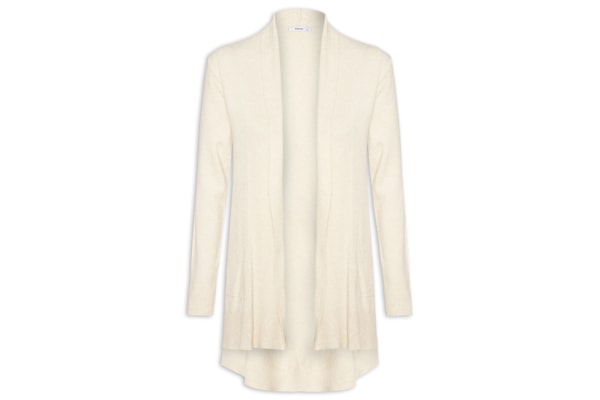 Cardigã Feminino Alongado Comfy Em Tricot - Bege