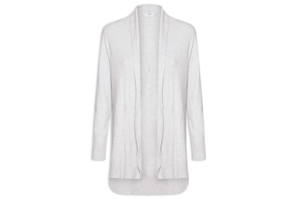 Cardigã Feminino Alongado Comfy Em Tricot - Cinza