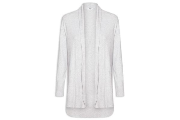 Cardigã Feminino Alongado Comfy Em Tricot - Cinza