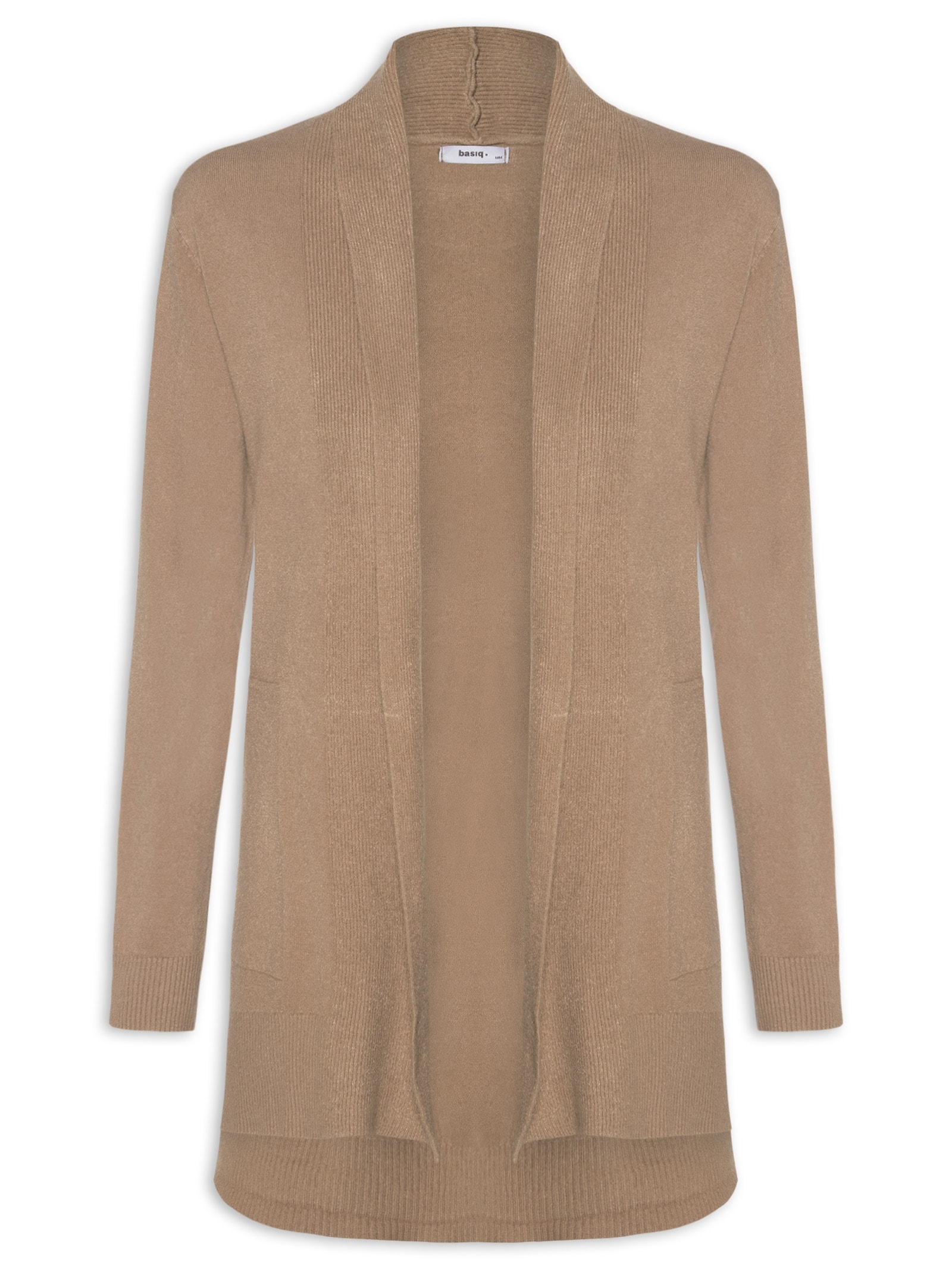 Cardigã Feminino Alongado Comfy Em Tricot Marrom Basiq