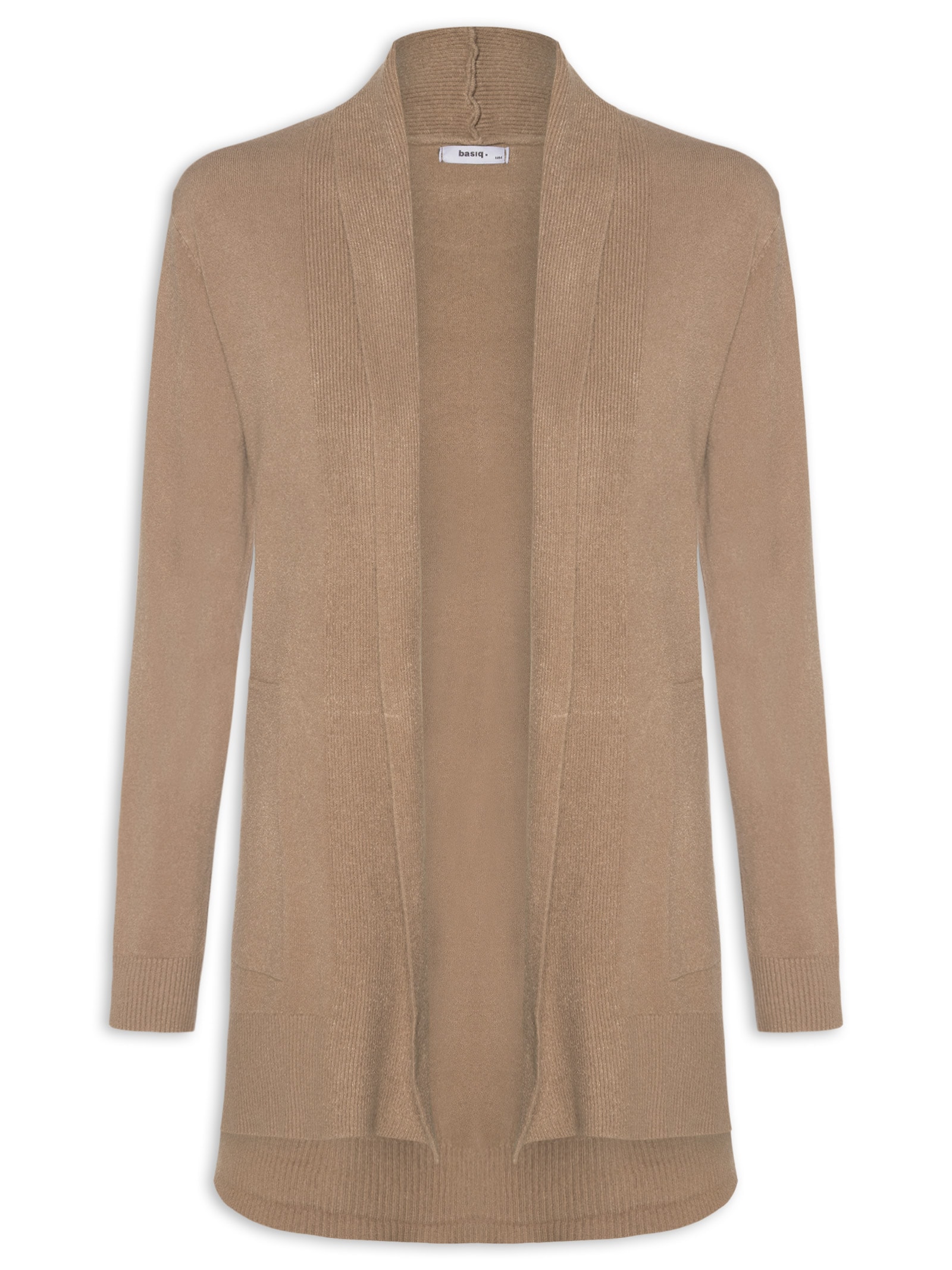 Cardigã Feminino Alongado Comfy Em Tricot Marrom Basiq