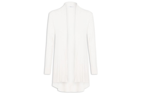 Cardigã Feminino Alongado Comfy Em Tricot - Off White