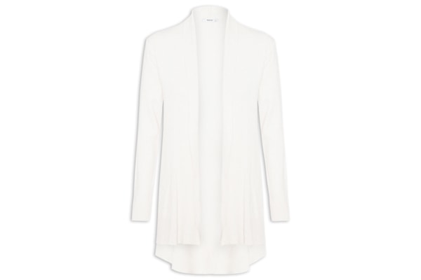 Cardigã Feminino Alongado Comfy Em Tricot - Off White