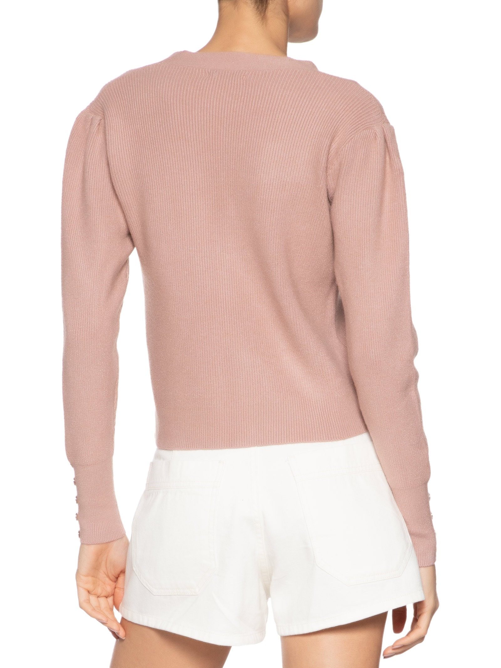 Cardigã Feminino Com Abotoamento Duplo Rosa Market 33