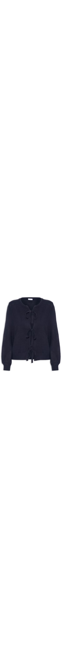 Cardigã Feminino Com Amarração - Azul