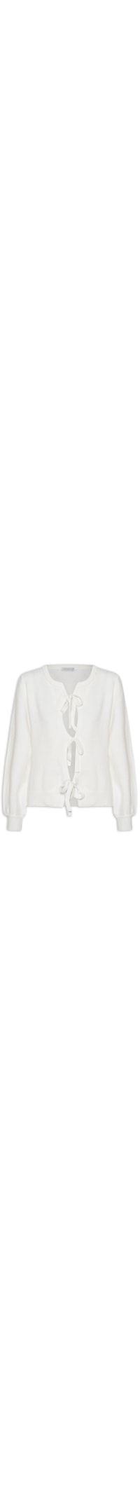 Cardigã Feminino Com Amarração - Off White