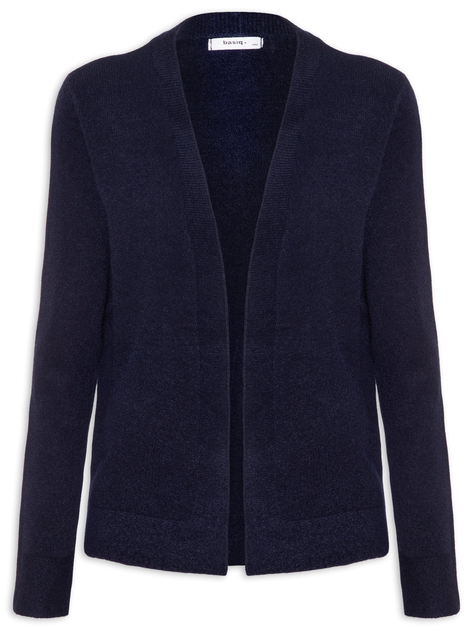 Cardigã Feminino Comfy Em Tricot Azul Basiq