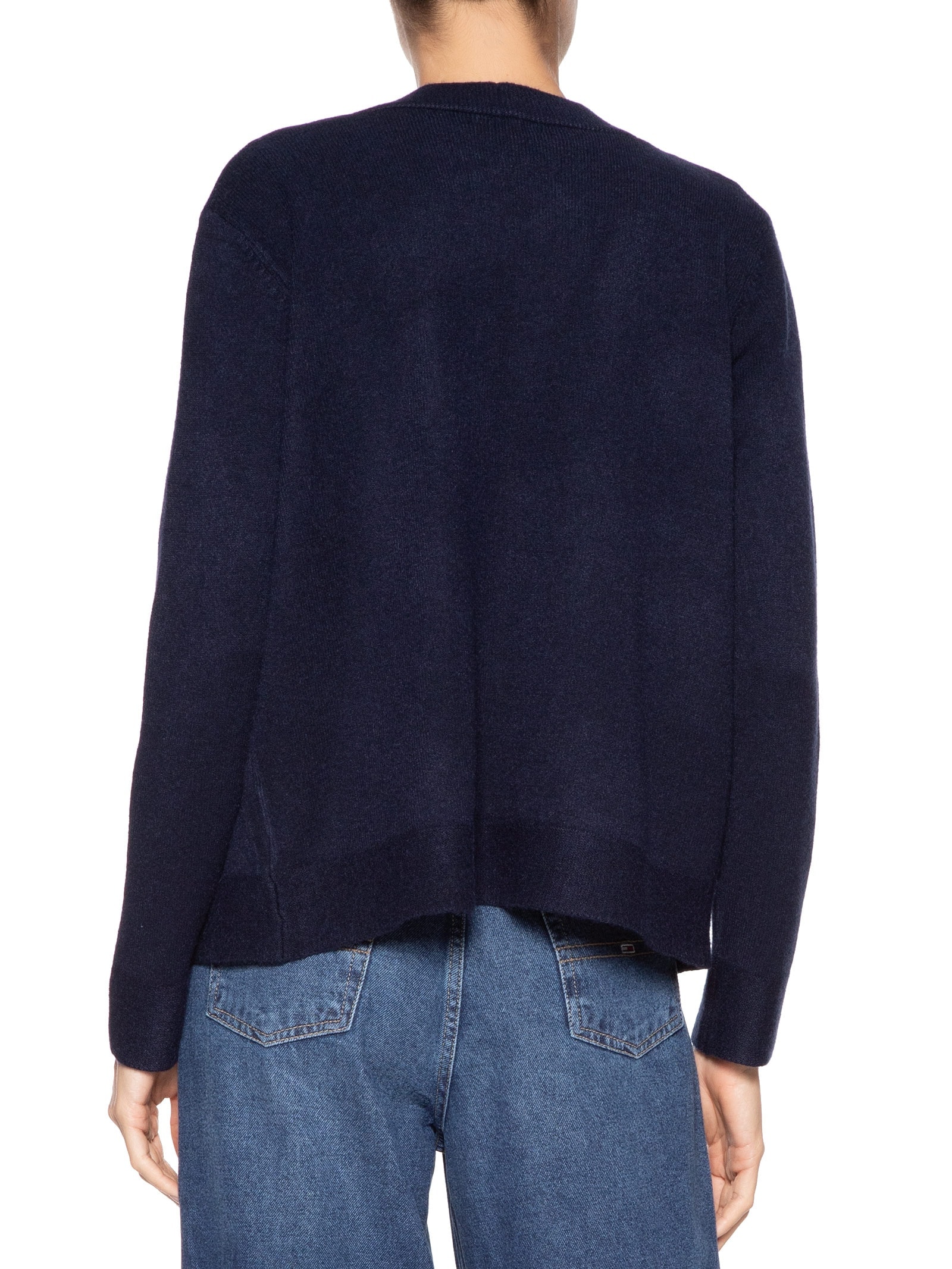 Cardigã Feminino Comfy Em Tricot Azul Basiq