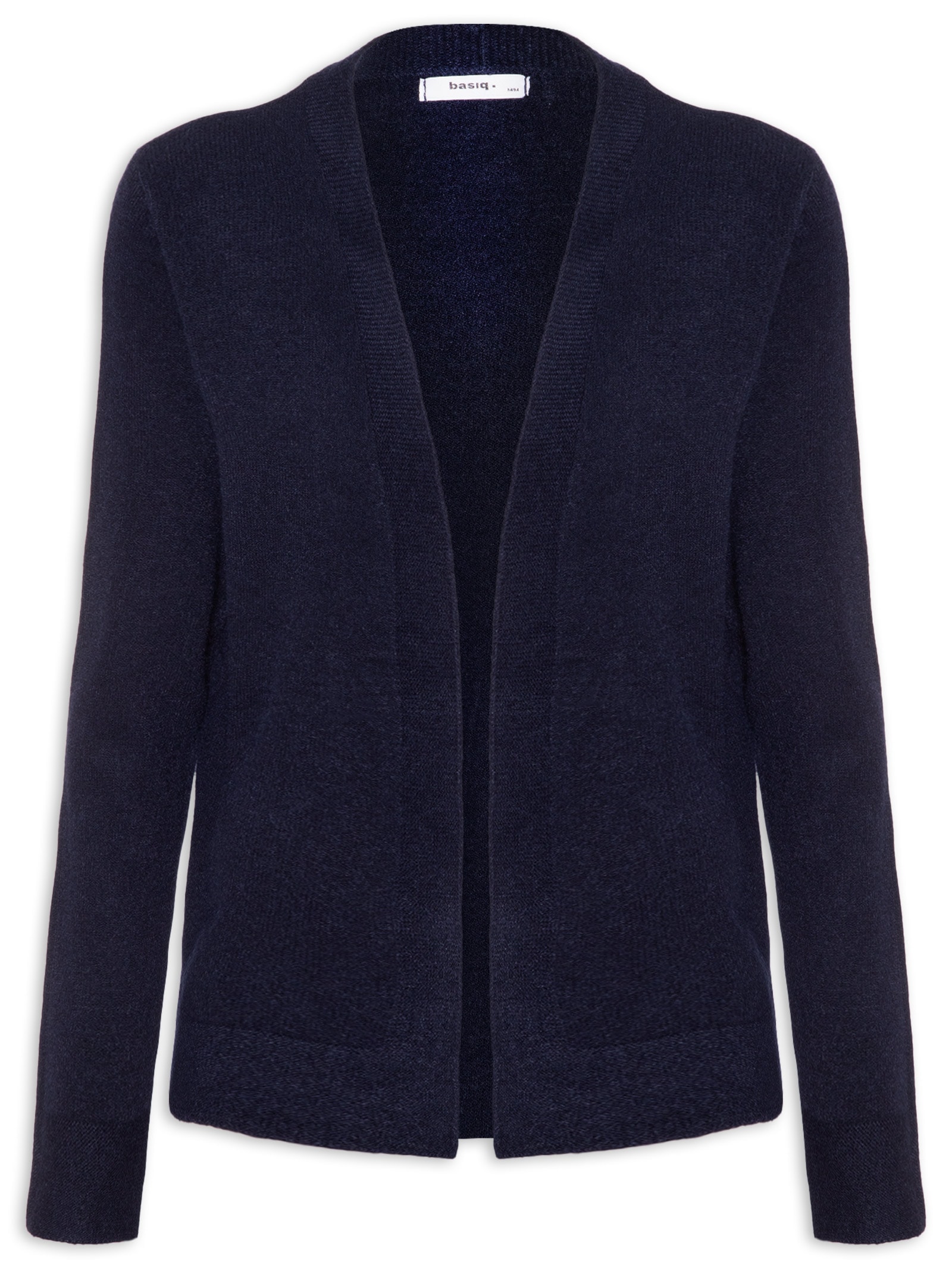 Cardigã Feminino Comfy Em Tricot Azul Basiq