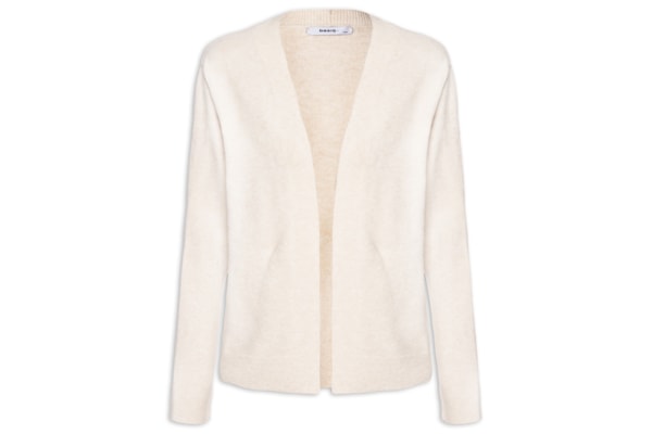 Cardigã Feminino Comfy Em Tricot - Bege