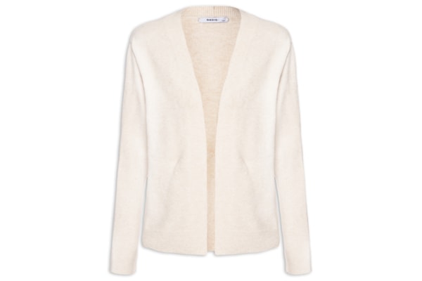Cardigã Feminino Comfy Em Tricot - Bege