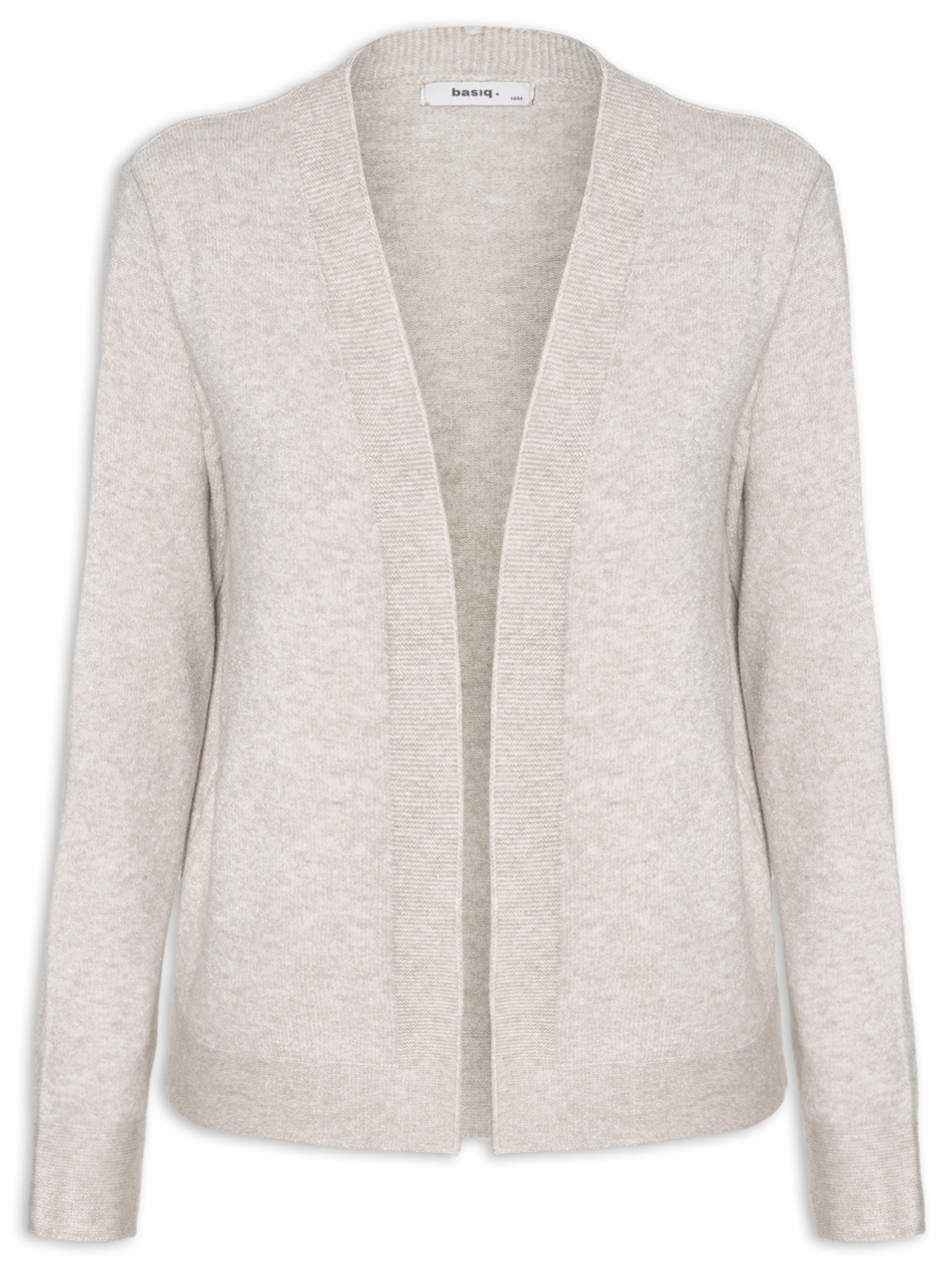 Cardigã Feminino Comfy Em Tricot Bege Basiq