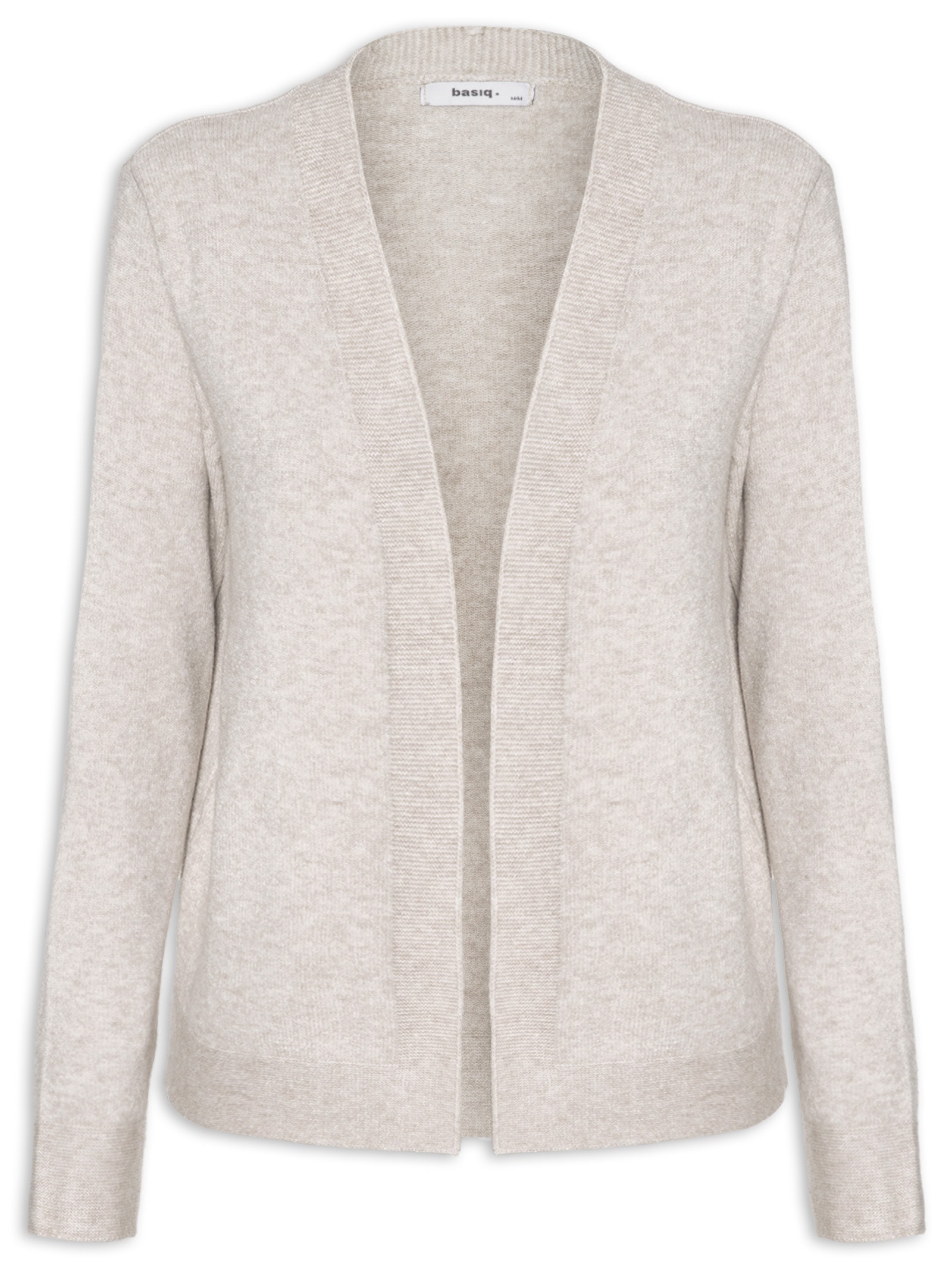 Cardigã Feminino Comfy Em Tricot Bege Basiq