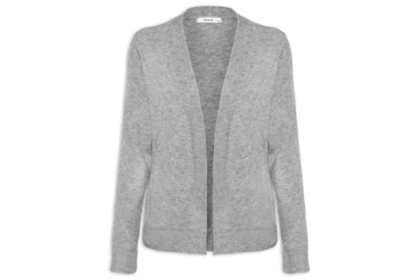 Cardigã Feminino Comfy Em Tricot - Cinza